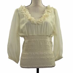 AMERICAN Rag Elastic Ruffle Peasant Blouse XL NWT